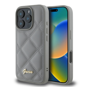 iPhone 16 Pro - GUESS Diamond Quilted Puffer Case - Grey