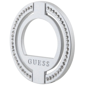 Gratis verzending Guess Rhinestone Magsafe Ring/Stand - Zilver