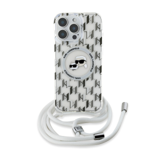 iPhone 16 Pro Max - KARL LAGERFELD - Monogram 4G Magsafe CrossBody hoesje - Transparant