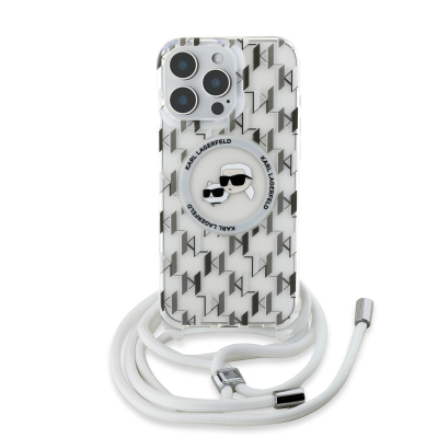 iPhone 16 Pro Max - KARL LAGERFELD - Monogram 4G Magsafe CrossBody hoesje - Transparant