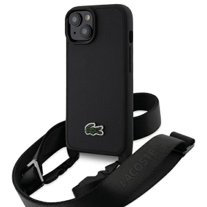 iPhone 15 Lacoste Crossbody Telefoonkoord hoesje - Zwart iPhone 15 Lacoste Crossbody Telefoonkoord hoesje - Zwart