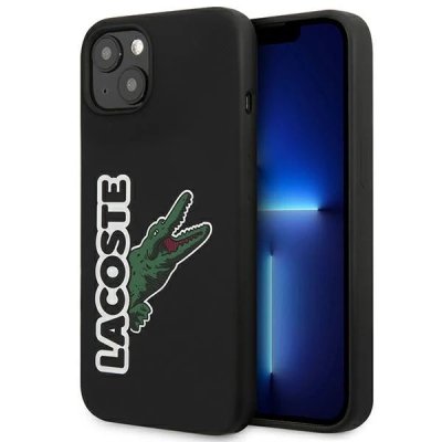 iPhone 13 Lacoste Crocodil silicone hoesje - zwart 