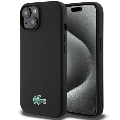  iPhone 13 14 15 Serie - Lacoste Iconic Petit Pique MagSafe hoesje iPhone 13 14 15 - BLACK