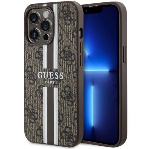 iPhone 13 Pro Guess 4G stripes hoesje - Brown 