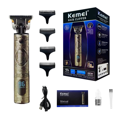 Kemei Vintage Professionele Tondeuse/Baardtrimmer met LED Display