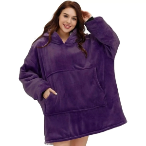 LITA - one size Hoodie Snuggie Fleece Deken Mouwen Extra groot - Diverse Kleren 