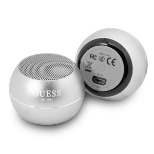 Guess Mini Bluetooth Speaker - 3W vermogen - 6 uur speeltijd - Silver 
