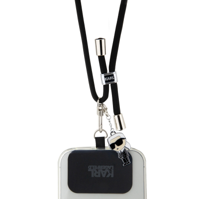 Gratis verzending - Karl Lagerfeld Crossbody Cord Ikonik Telefoonkoord - Zwart