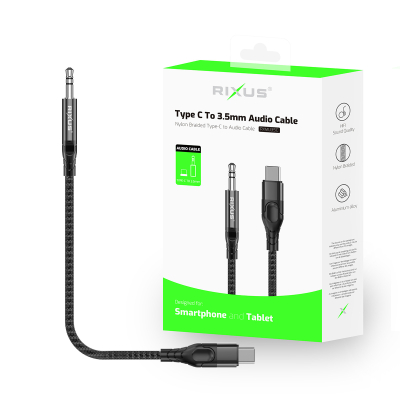 Rixus Electronics - Aux 3.5 To Usb C kabel 