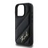 iPhone 16 Pro Max Karl Lagerfeld - K-Signature Gewatteerd Hoesje met metalen LOGO - Zwart