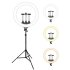  Rixus  - Professionele XXL SIZE - Selfie Ring Light 18inch / 56 CM + Holder Stick RXLG32 - 190 CM 
