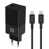 UniQ Home/Travel Gan 65W PD technologie Lader + Type C To Type C Kabel 